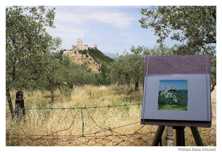 watercolor sketch in italy